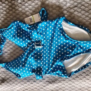 MICHAEL KORS Dot Belted High-Waist Swimsuit